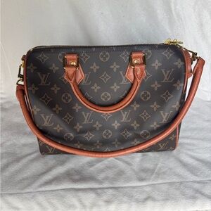 Louis Vuitton Brown and Tan Monogram Satchel